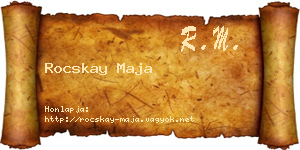Rocskay Maja névjegykártya